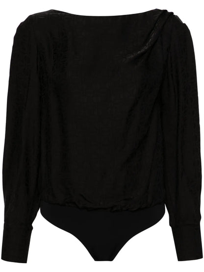 Necklace-Detail Jacquard Bodysuit
