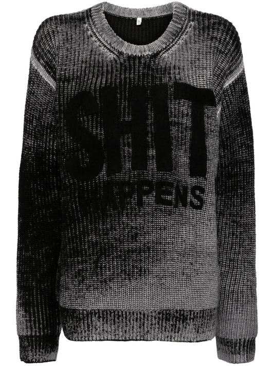 Reverse-Printed Wool Jumper