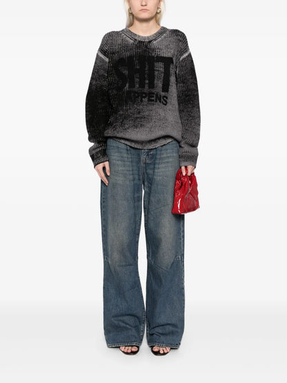 Reverse-Printed Wool Jumper
