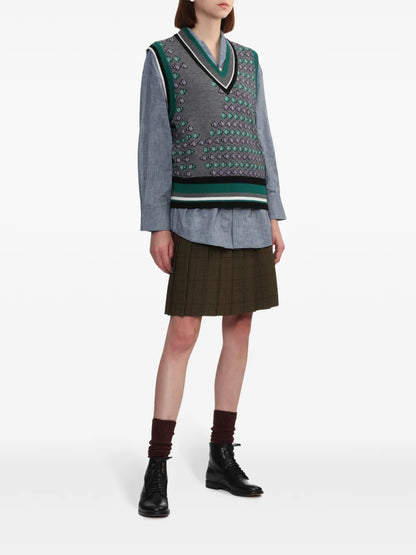 Fish-Motif Intarsia-Knit Vest