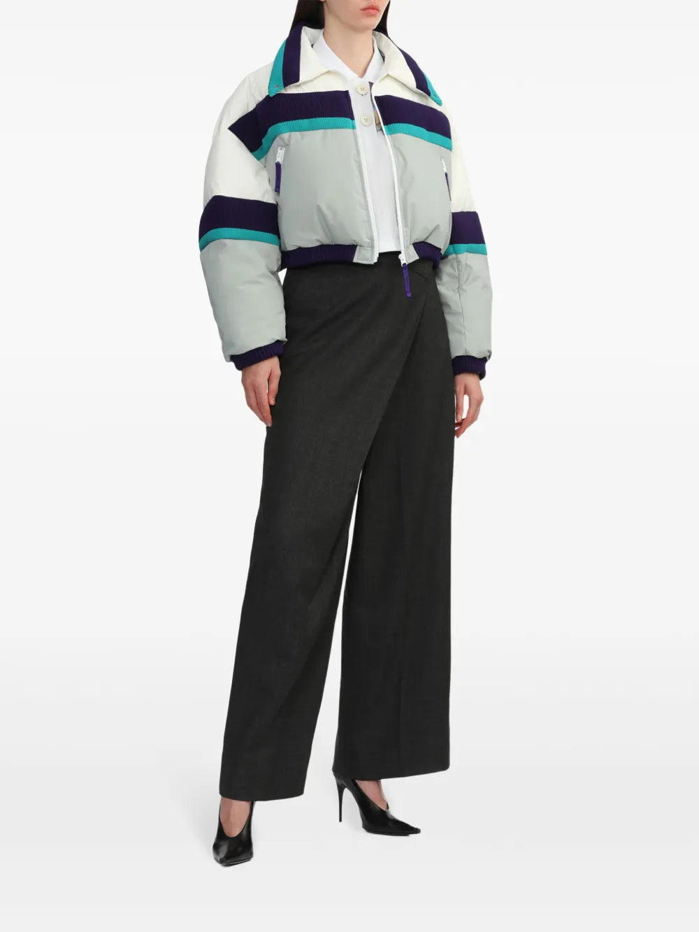 Stripe-Detailing Puffer Jacket