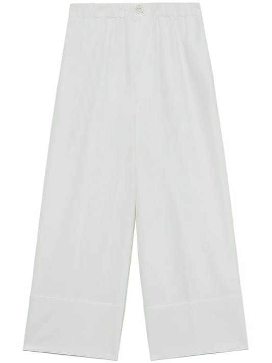 Straight-Leg Cropped Trousers