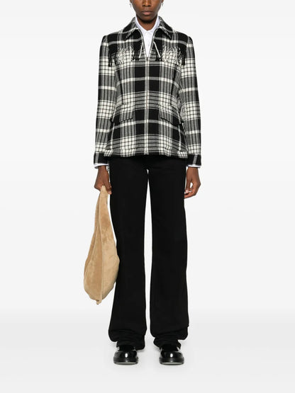 Fringe-Trim Wool Jacket