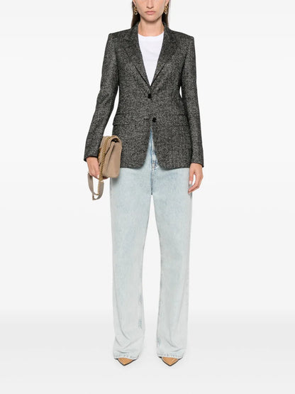 Herringbone-Pattern Blazer