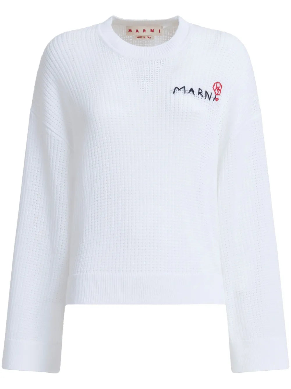Crochet-Knit Cotton Jumper