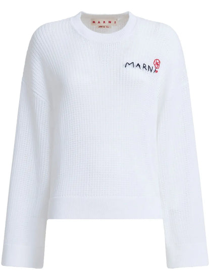 Crochet-Knit Cotton Jumper