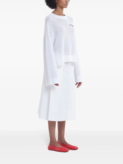Crochet-Knit Cotton Jumper