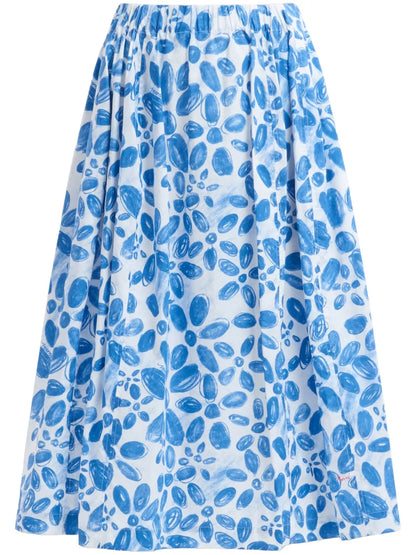 Floral-Print Poplin Skirt