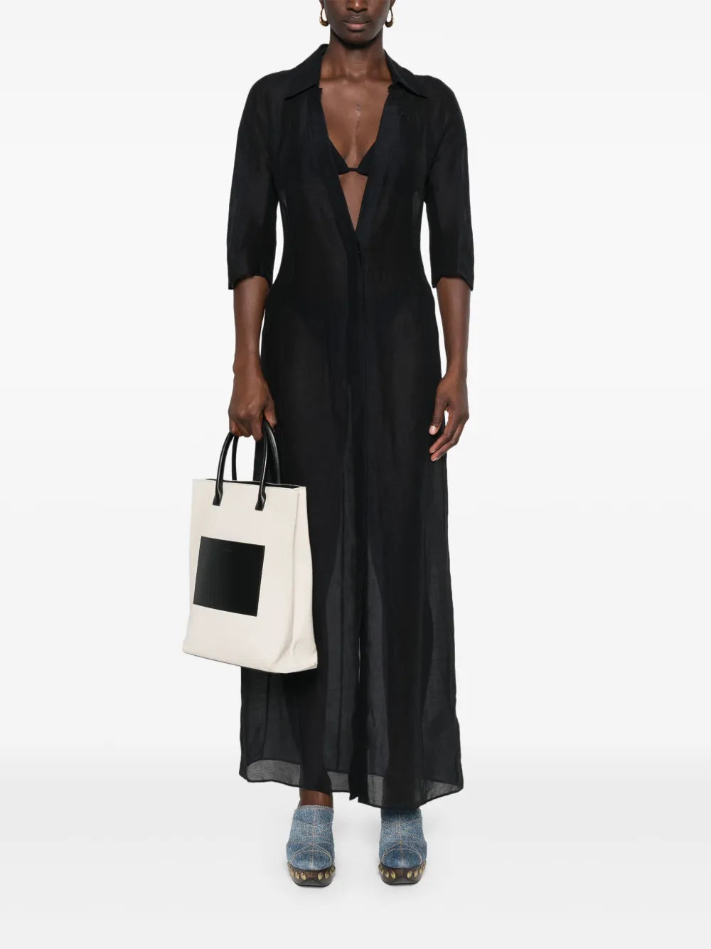 4G-Embroidered Maxi Dress