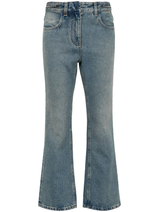 Bootcut Chain-Detail Jeans