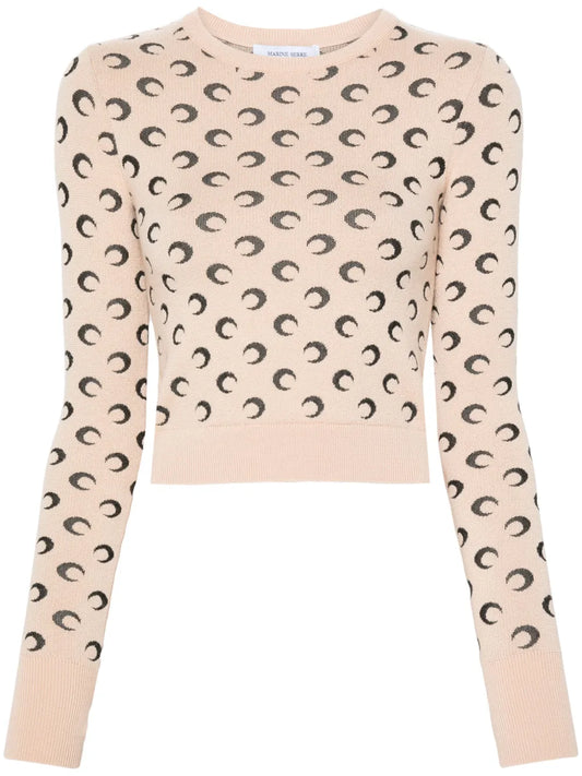 Crescent-Moon-Jacquard Sweater