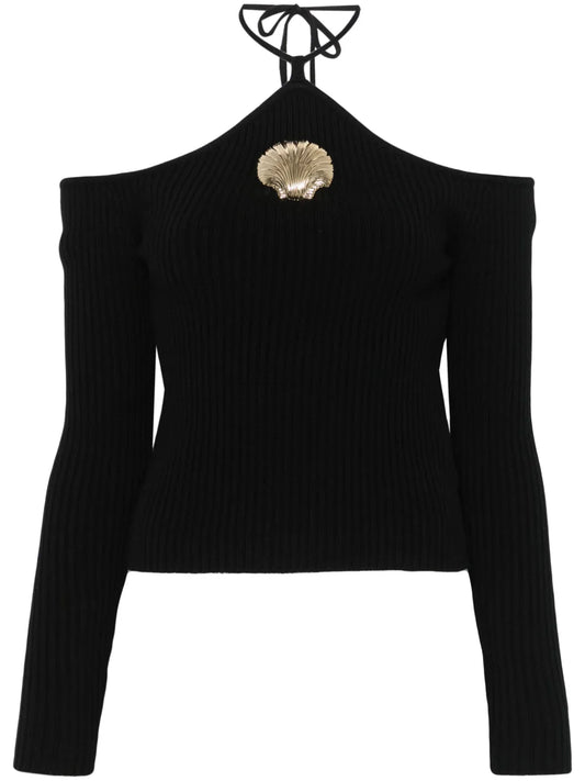 Seashell-Brooch Sweater
