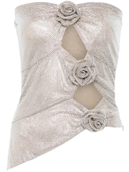 Cut-Out Crystals-Embellished Top