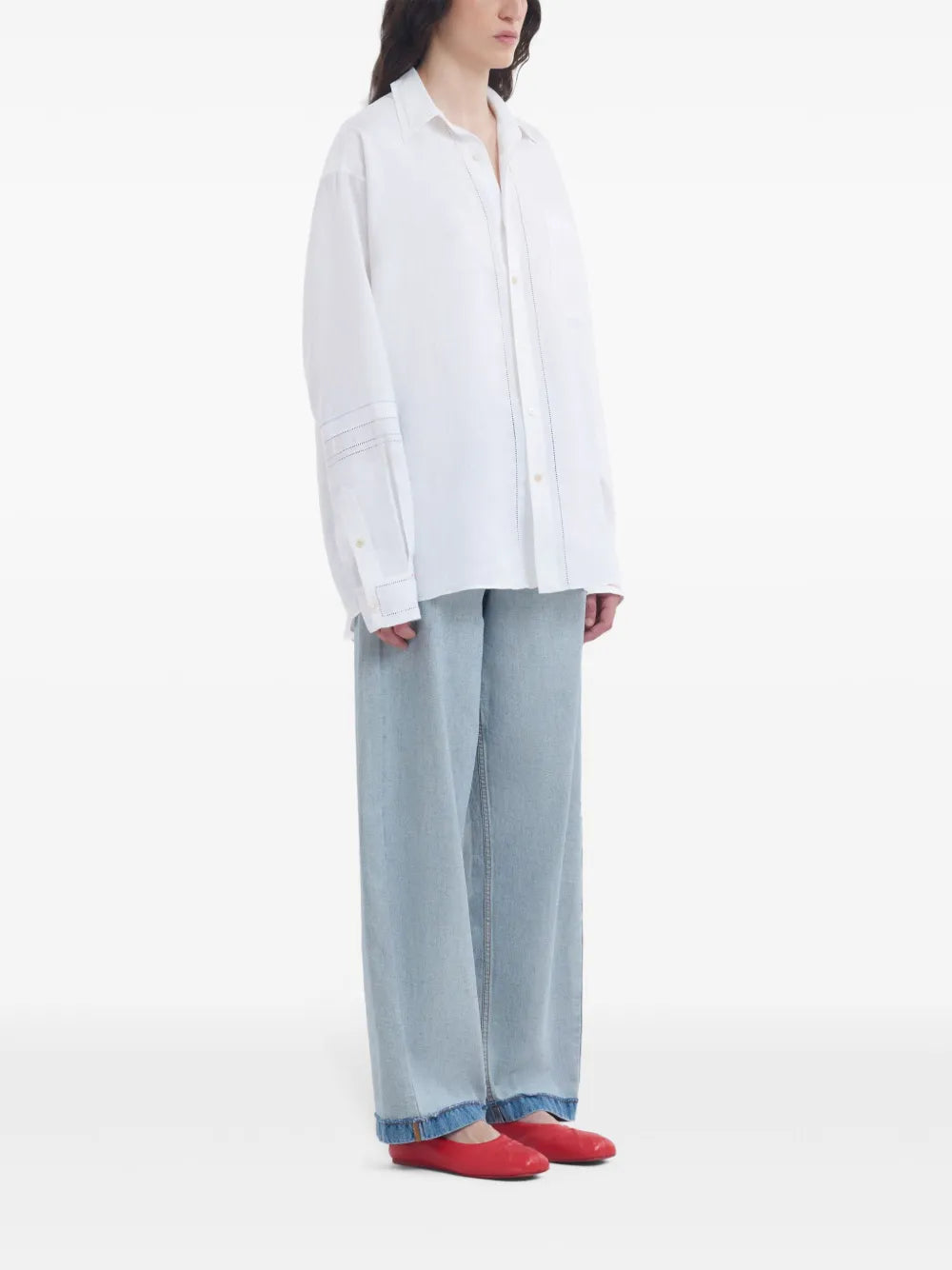 Lace-Embroidered Shirt