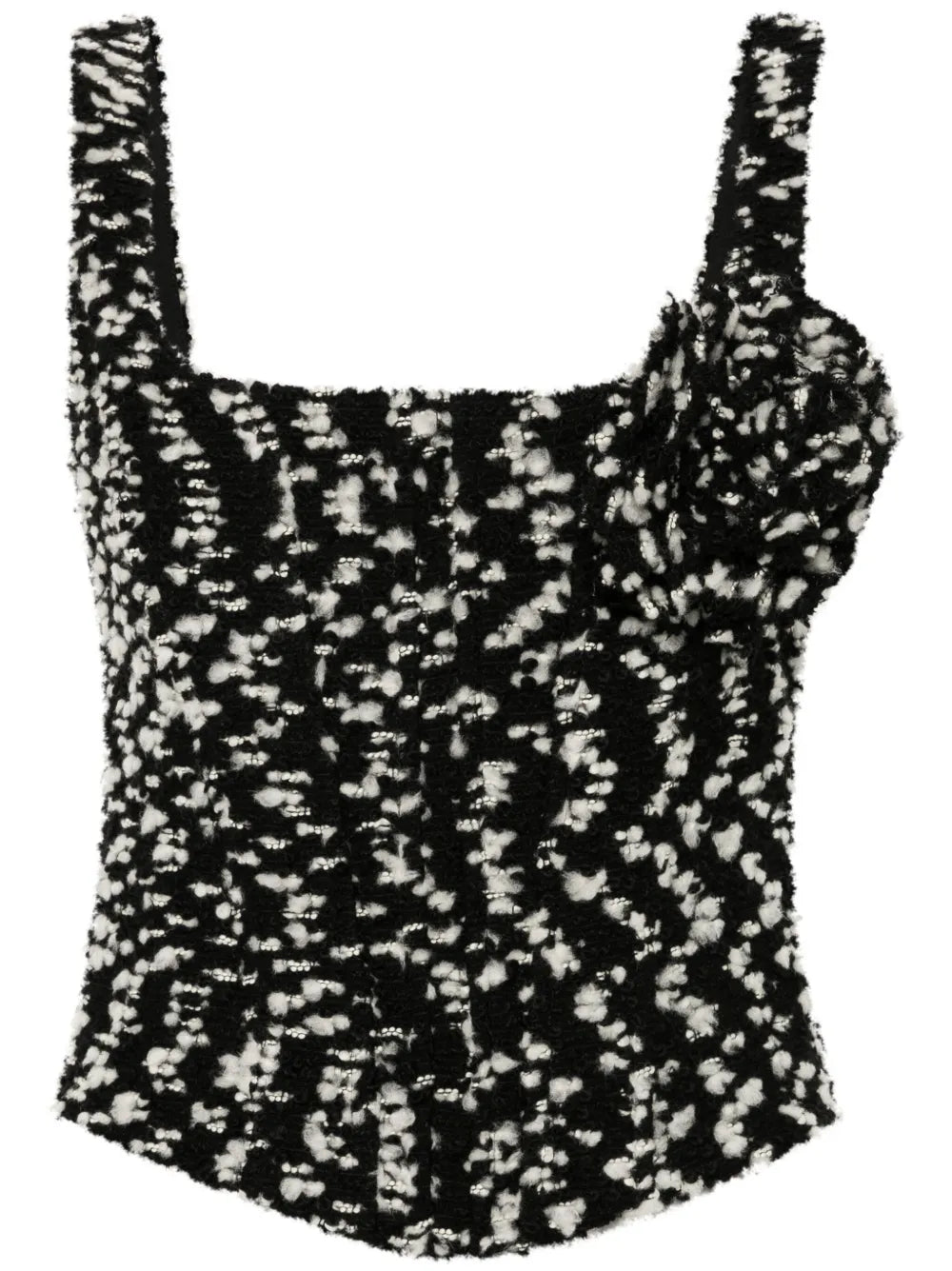 Floral-Appliqué Bustier Top