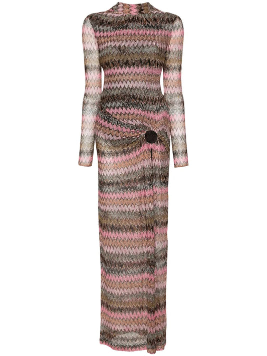 Cut-Out Chevron Maxi Dress