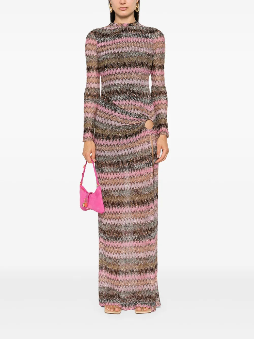 Cut-Out Chevron Maxi Dress