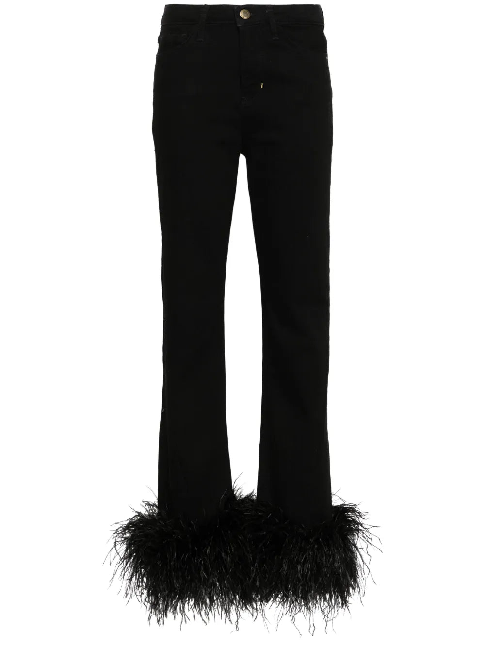 Feather-Trim Jeans