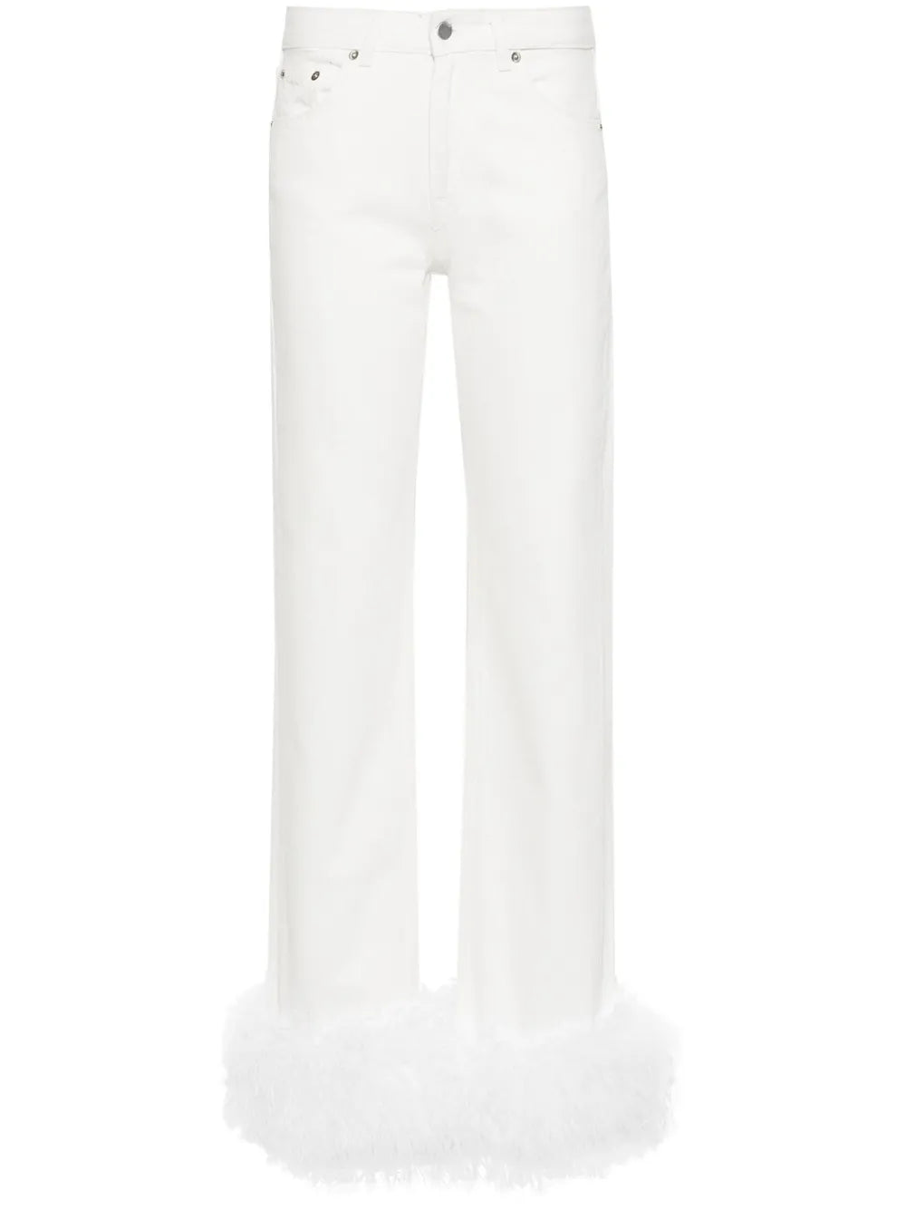 Feather-Trim Jeans