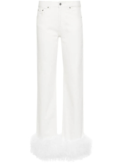 Feather-Trim Jeans