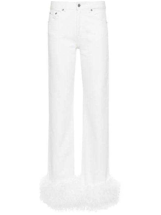Feather-Trim Jeans