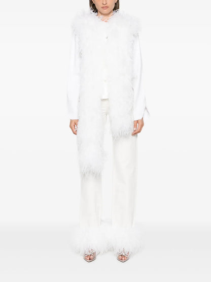 Feather-Trim Jeans