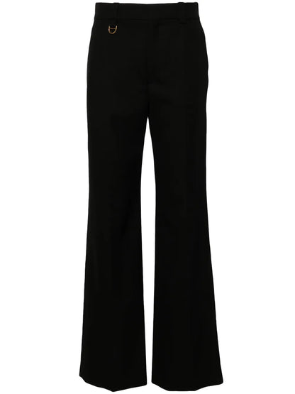 Wool Grain-De-Poudre Trousers