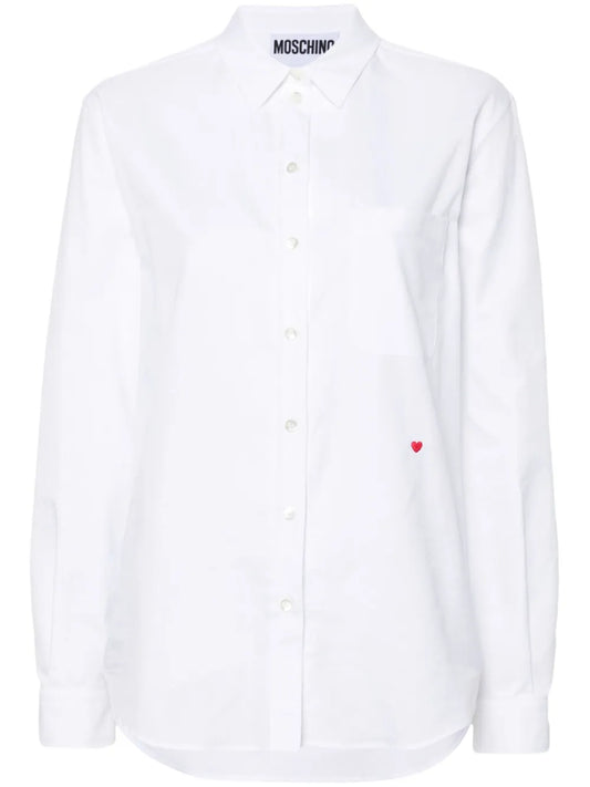 Heart-Embroidered Shirt