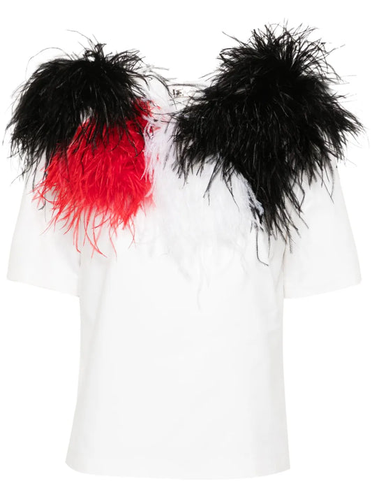 Feather-Detail T-Shirt