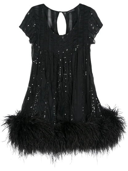 Sequin-Embellished Midi Dress
