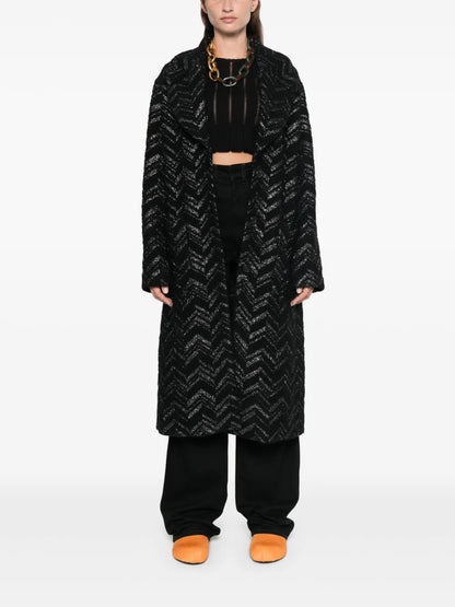 Chevron Bouclé Coat