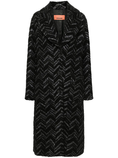 Chevron Bouclé Coat
