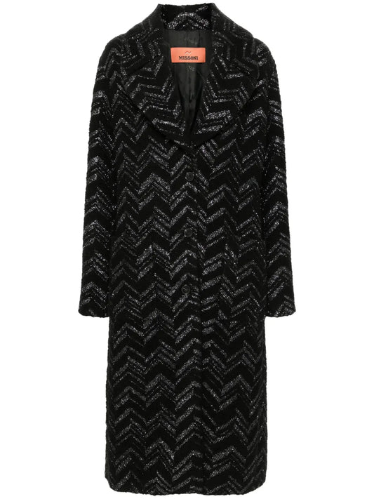 Chevron Bouclé Coat