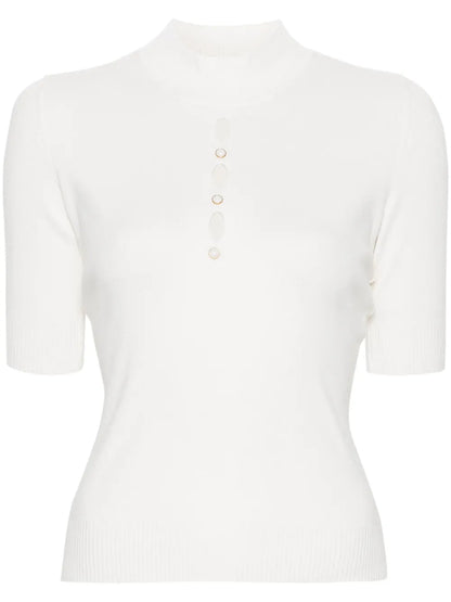 Cut-Out Stud-Detail Sweater