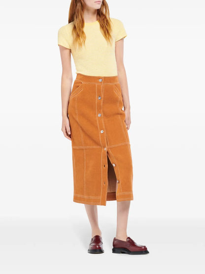 High-Waisted Midi Skirt