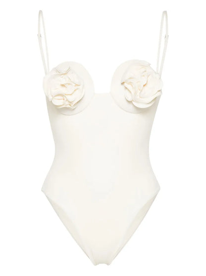 Rose-Appliqué Swimsuit