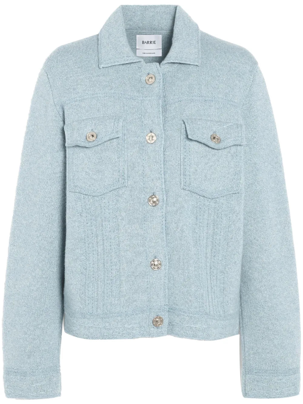 Contrast-Stitching Denim-Effect Jacket
