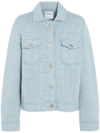 Contrast-Stitching Denim-Effect Jacket