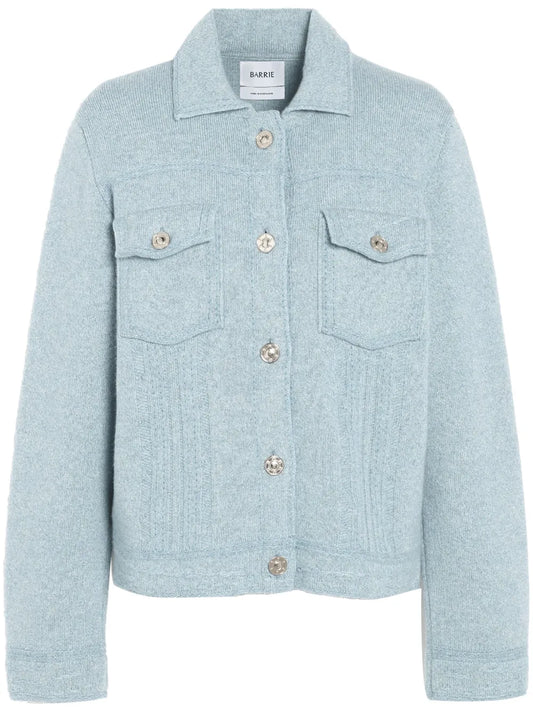 Contrast-Stitching Denim-Effect Jacket