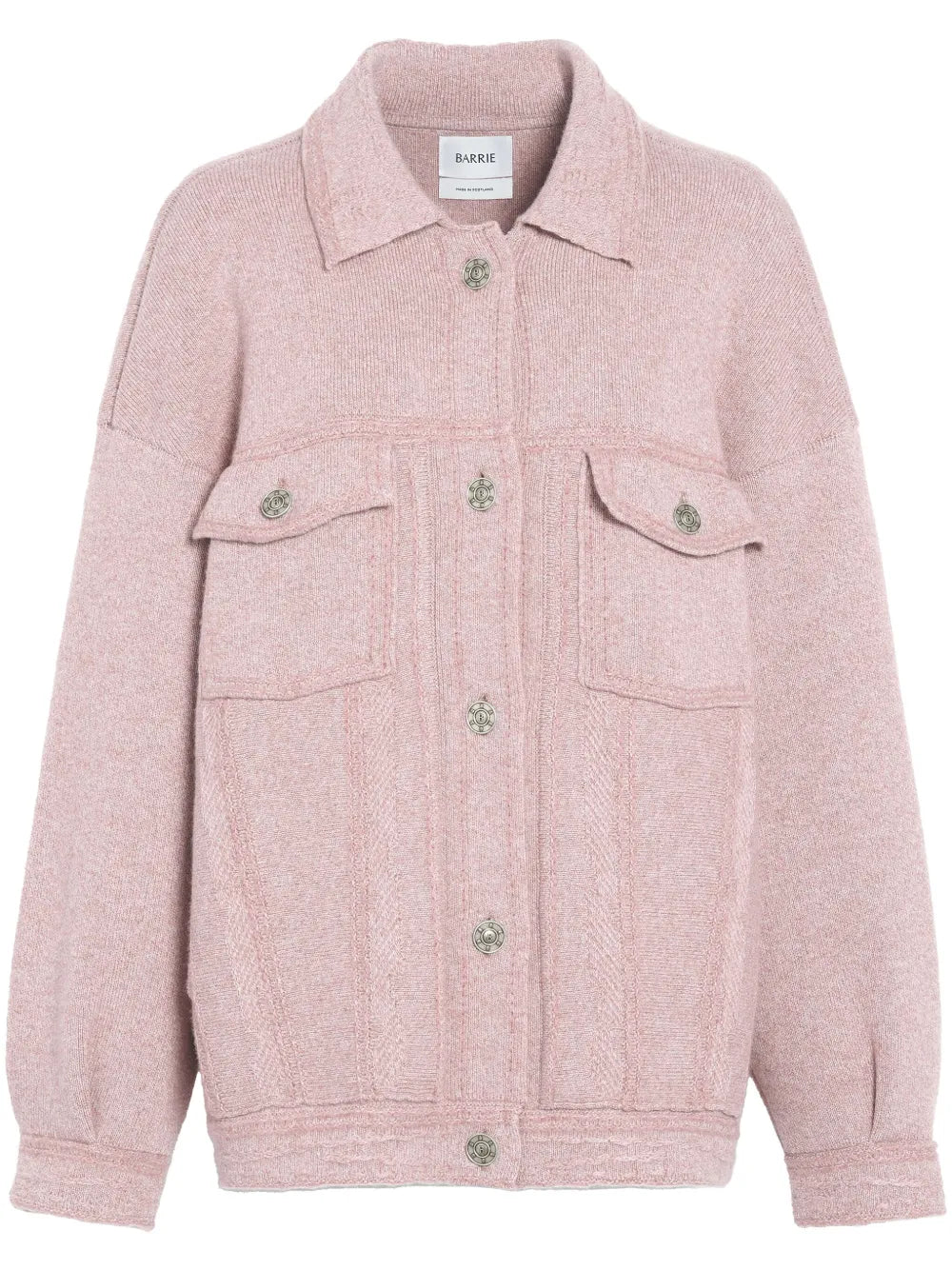 Contrast-Stitching Denim-Effect Jacket