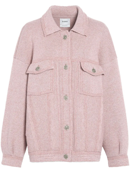 Contrast-Stitching Denim-Effect Jacket