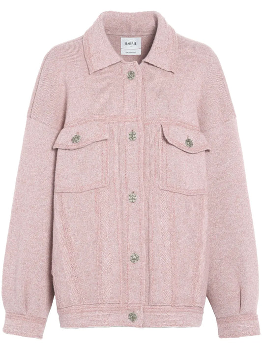 Contrast-Stitching Denim-Effect Jacket