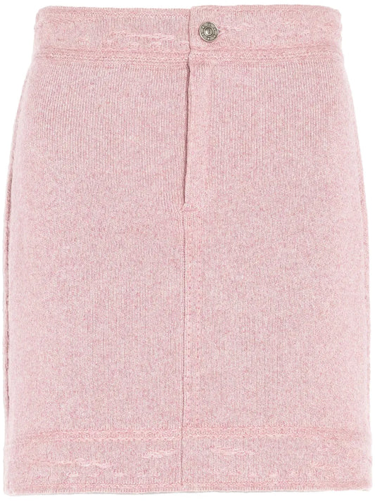 Contrast-Stitch Mini Skirt