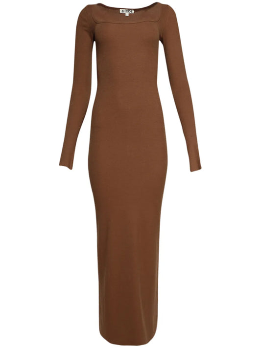 Square-Neck Slim-Fit Maxi Dress