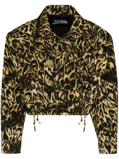 Leopard-Print Denim Jacket