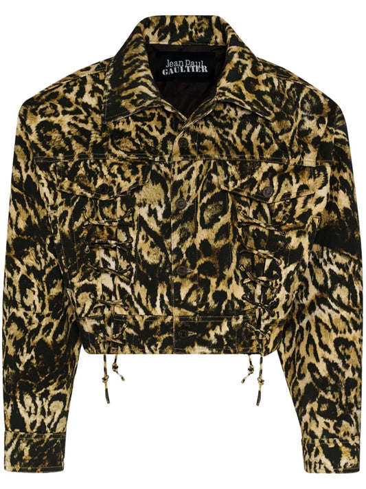Leopard-Print Denim Jacket