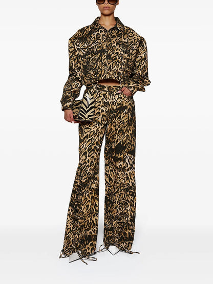 Leopard-Print Denim Jacket