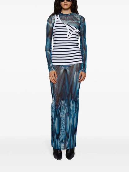 Écorché-Print Dress