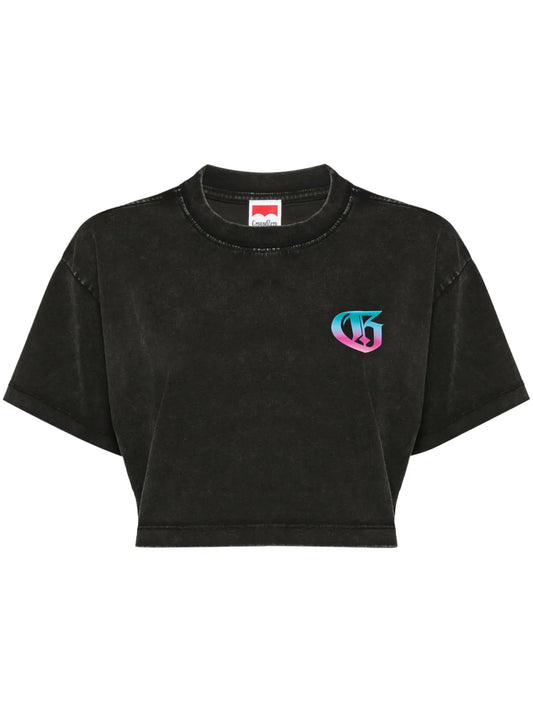 Logo-Print Cropped T-Shirt