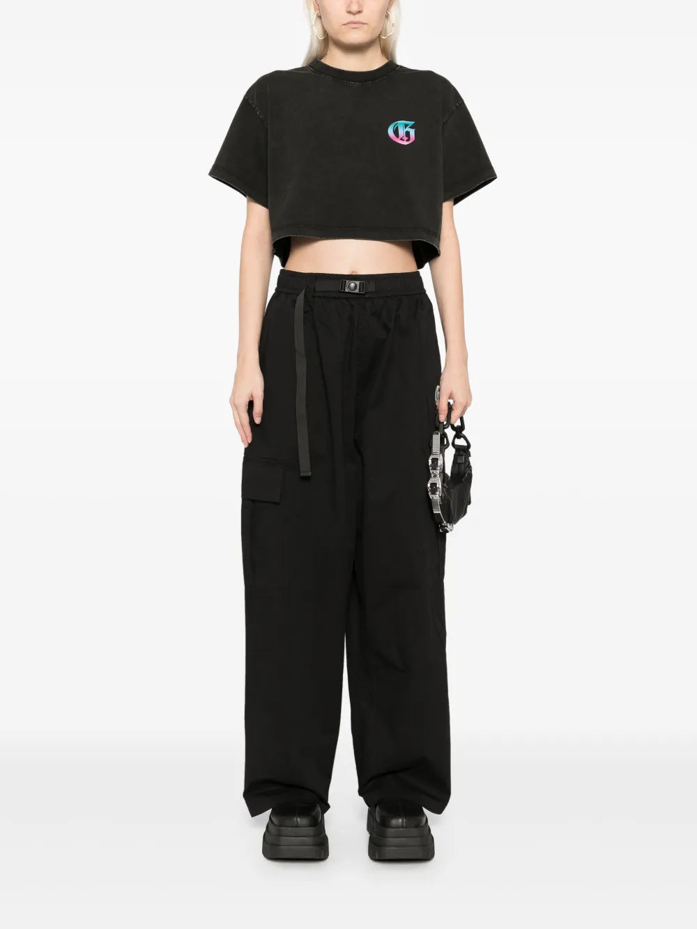 Logo-Print Cropped T-Shirt